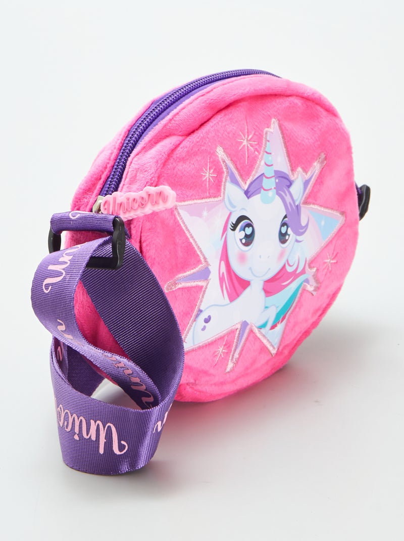 Borsa a tracolla 'unicorno' in velluto ROSA - Kiabi