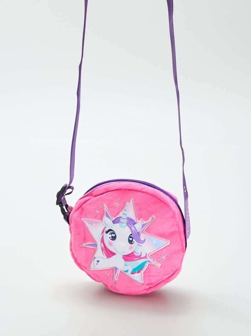 Borsa a tracolla 'unicorno' in velluto ROSA - Kiabi