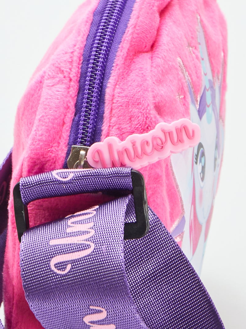 Borsa a tracolla 'unicorno' in velluto ROSA - Kiabi