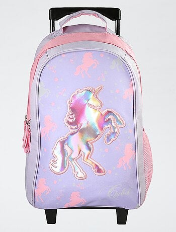 Borsa con rotelle olografica 'unicorno'