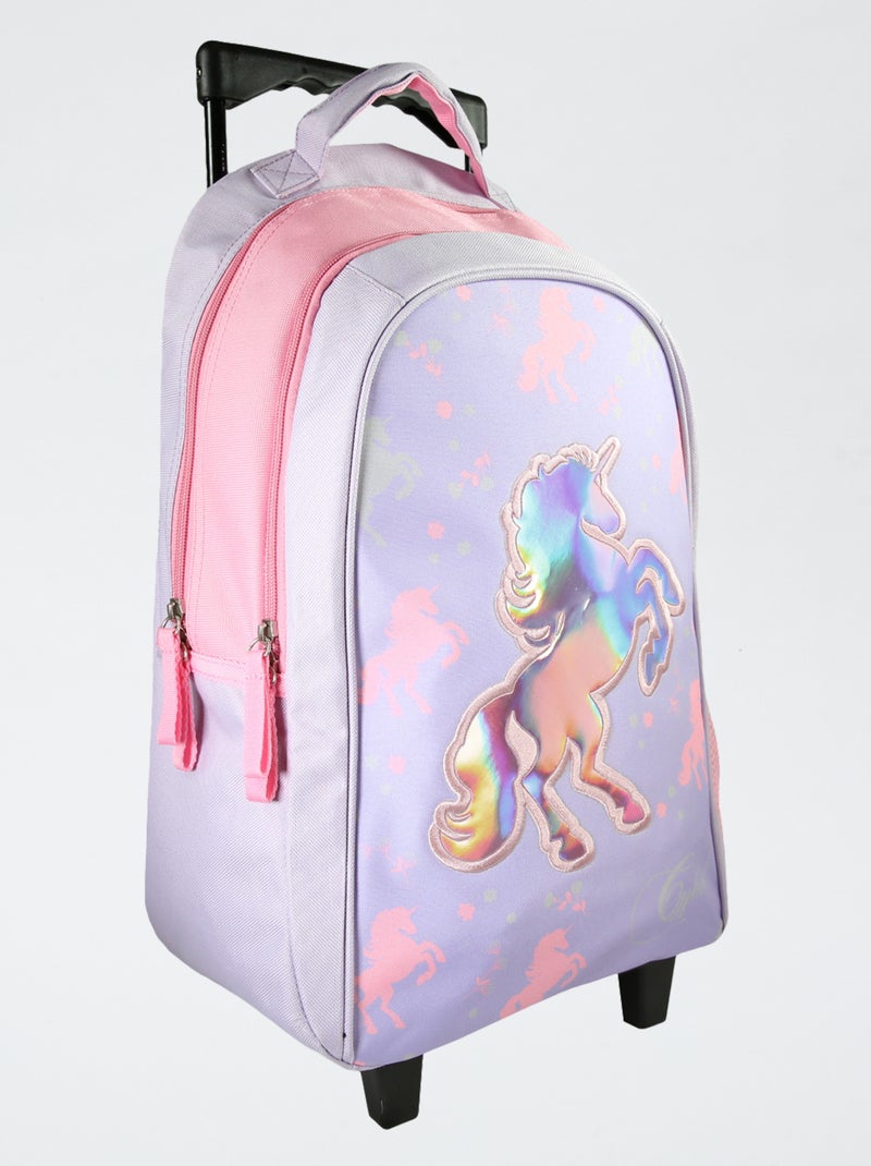 Borsa con rotelle olografica 'unicorno' Rosa - Kiabi