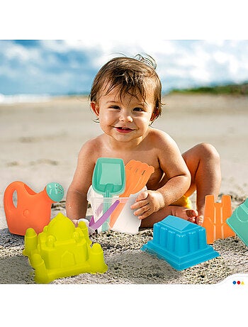 Borsa da spiaggia con secchiello e accessori color beach