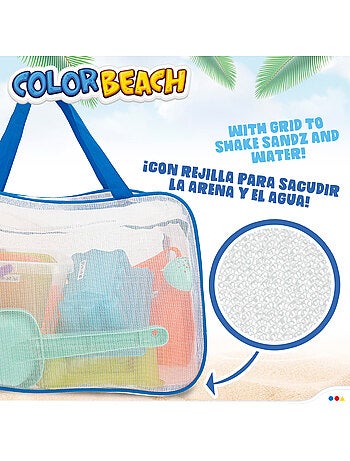 Borsa da spiaggia con secchiello e accessori color beach