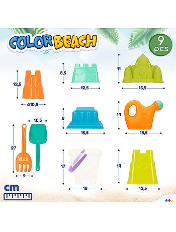 Borsa da spiaggia con secchiello e accessori color beach