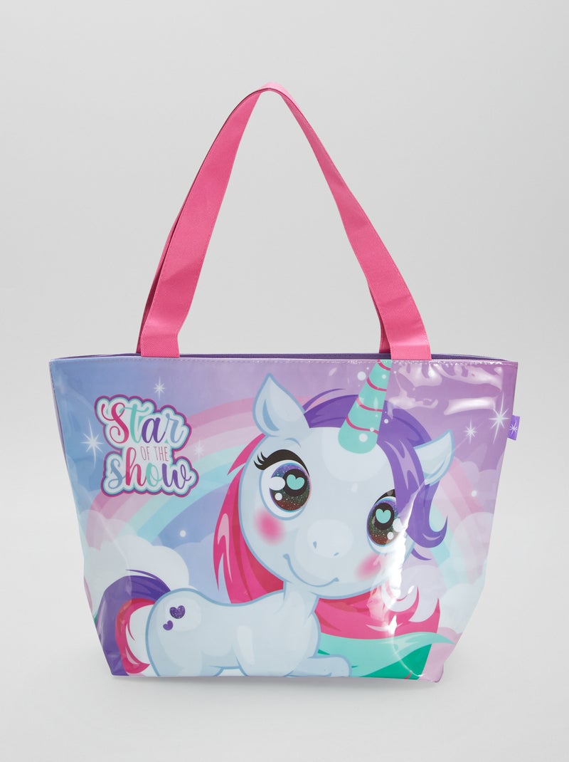 Borsa da spiaggia 'unicorno' ROSA - Kiabi