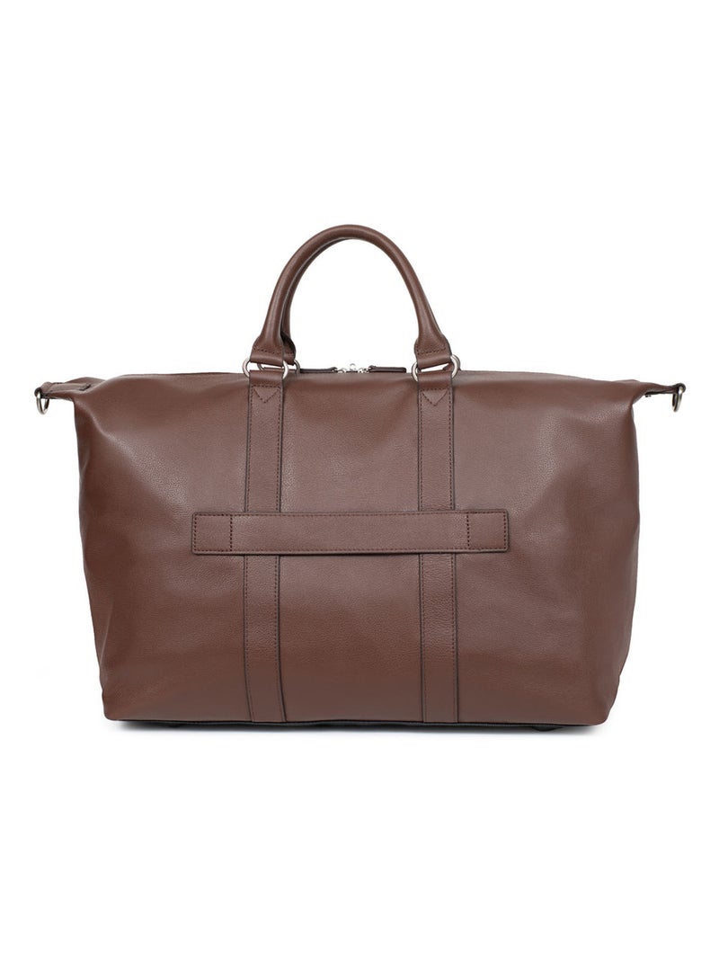 Borsa da viaggio - pelle confort hexagona Marrone cioccolato - Kiabi
