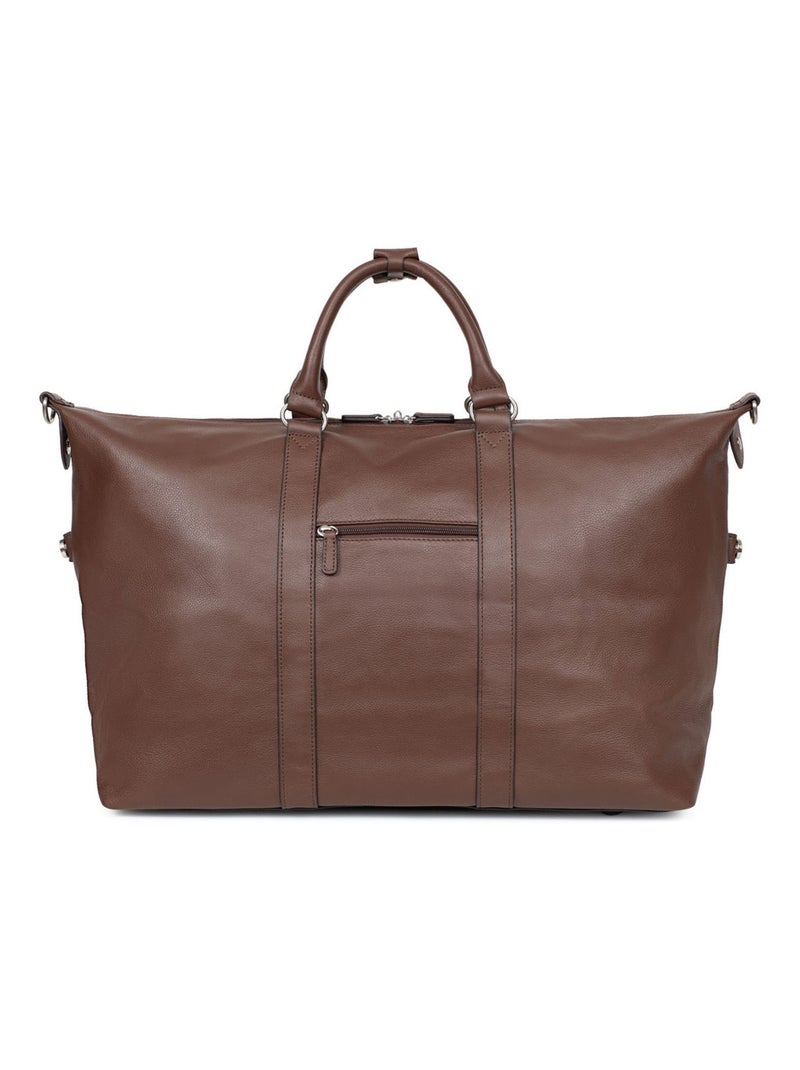 Borsa da viaggio - pelle confort hexagona Marrone cioccolato - Kiabi