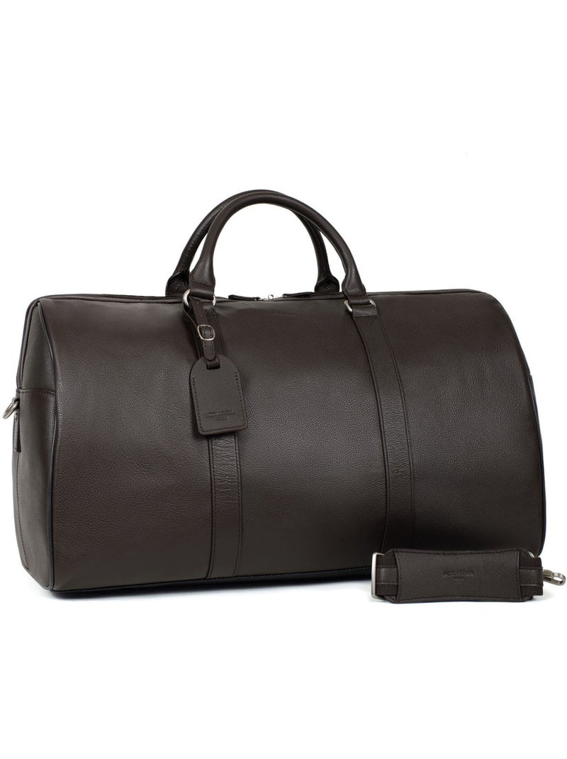 Borsa da viaggio - pelle confort hexagona Marrone scuro - Kiabi