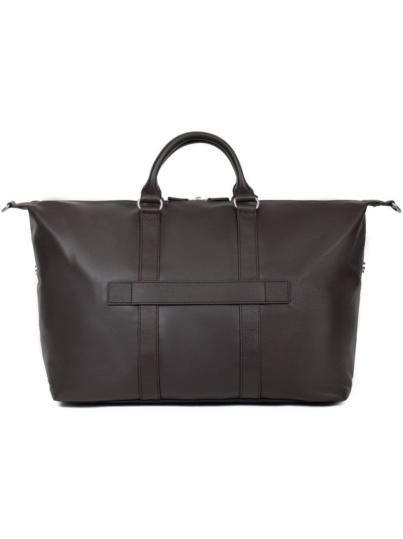 Borsa da viaggio - pelle confort hexagona Marrone scuro - Kiabi