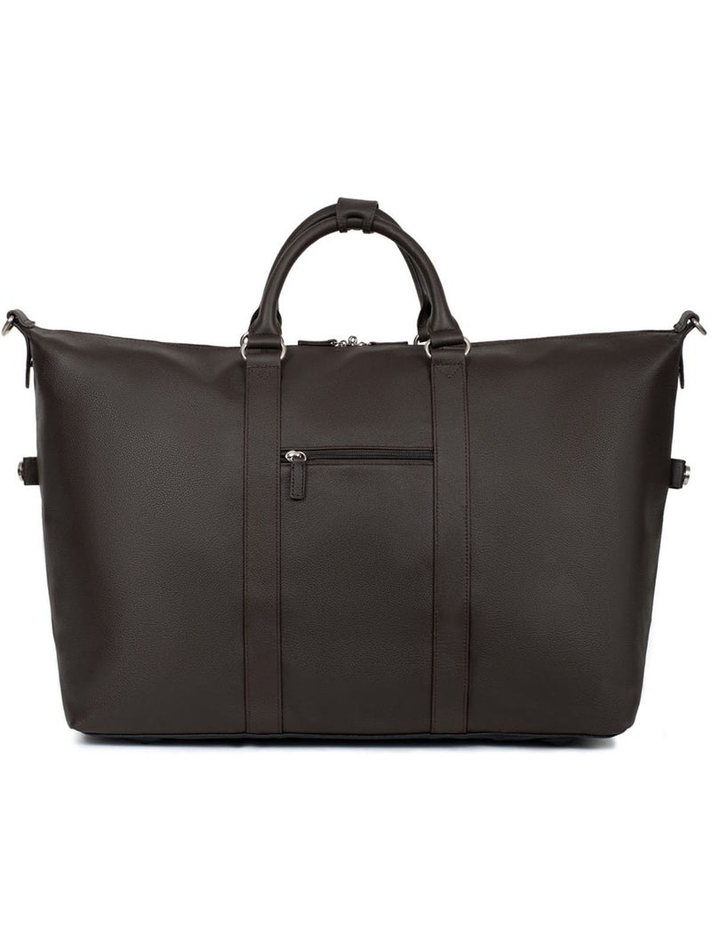 Borsa da viaggio - pelle confort hexagona Marrone scuro - Kiabi