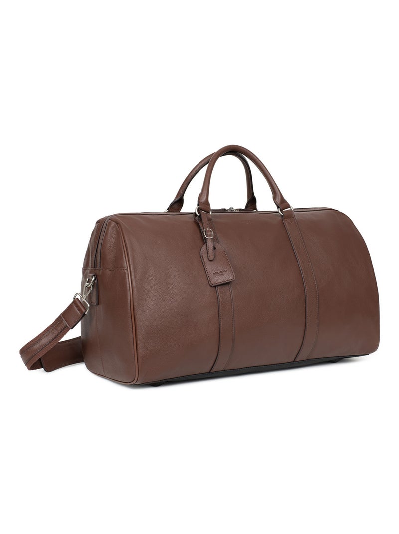 Borsa da viaggio - Pelle CONFORT Marrone cioccolato - Kiabi