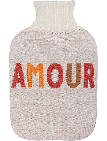 Borsa dell'acqua calda con fodera in maglia Amore