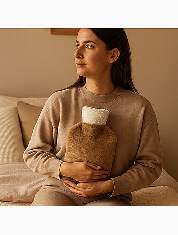 Borsa dell'acqua calda con fodera morbida effetto peluche