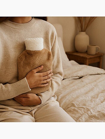 Borsa dell'acqua calda con fodera morbida effetto peluche