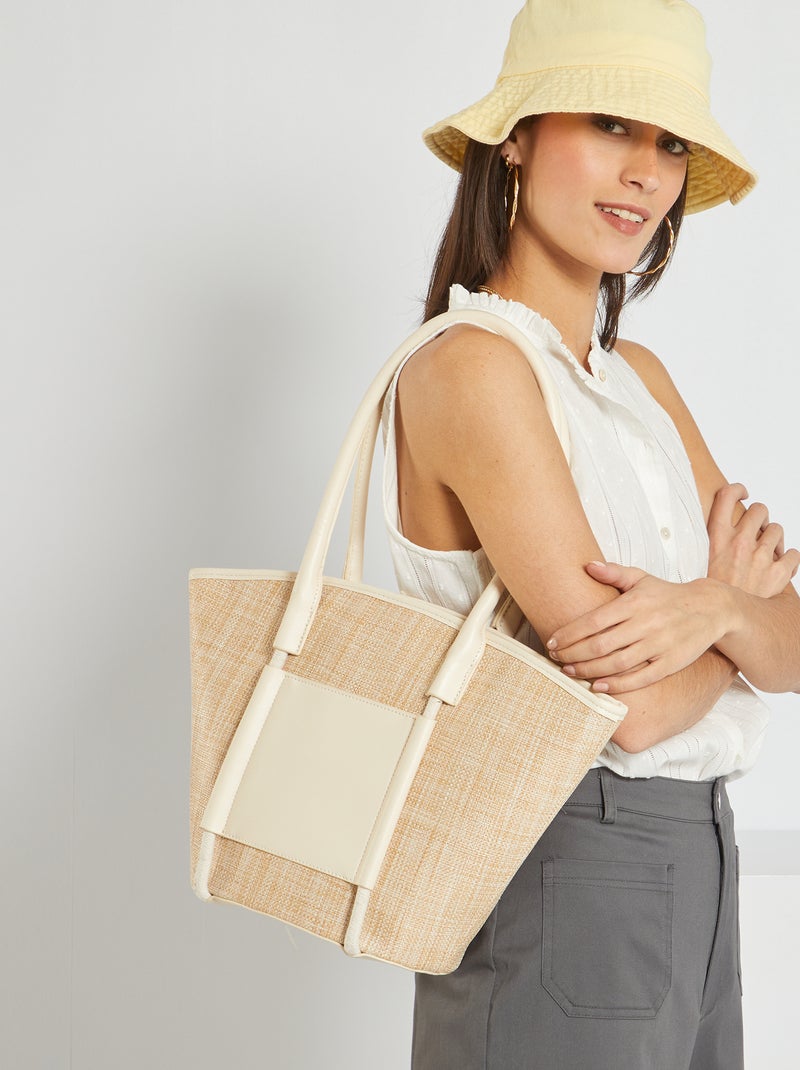 Borsa effetto paglia BEIGE - Kiabi