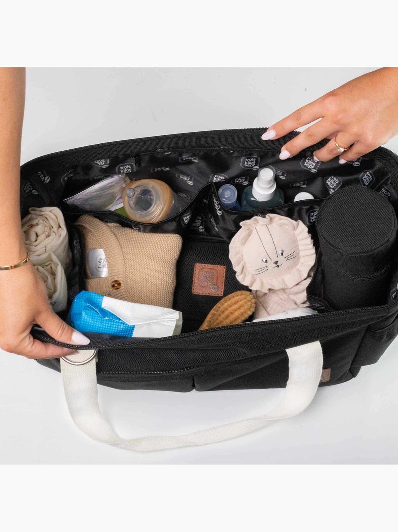 Borsa fasciatoio a tracolla con apertura ad ampio angolo Nero - Kiabi