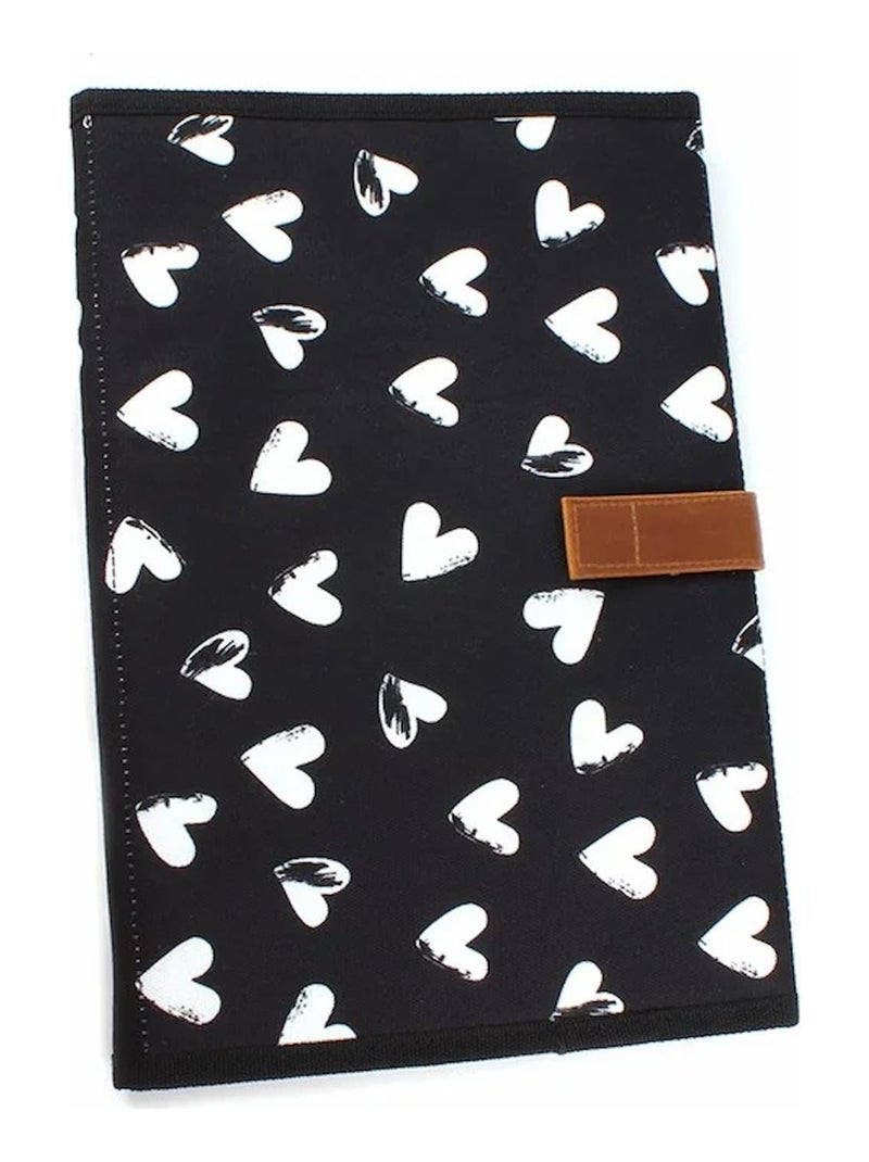 Borsa fasciatoio bianco e nero con materassino, cuori | Kidzroom Nero - Kiabi