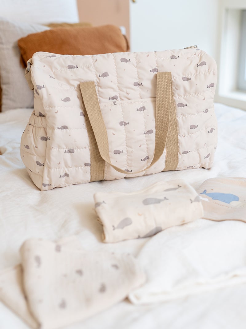 Borsa fasciatoio con stampa e tappetino incluso BEIGE - Kiabi