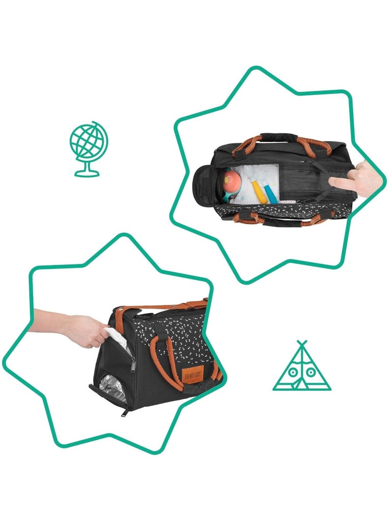 Borsa fasciatoio Pocketstyle con tasche multiple, capacità 10 L, modello «Badabulle» Nero - Kiabi