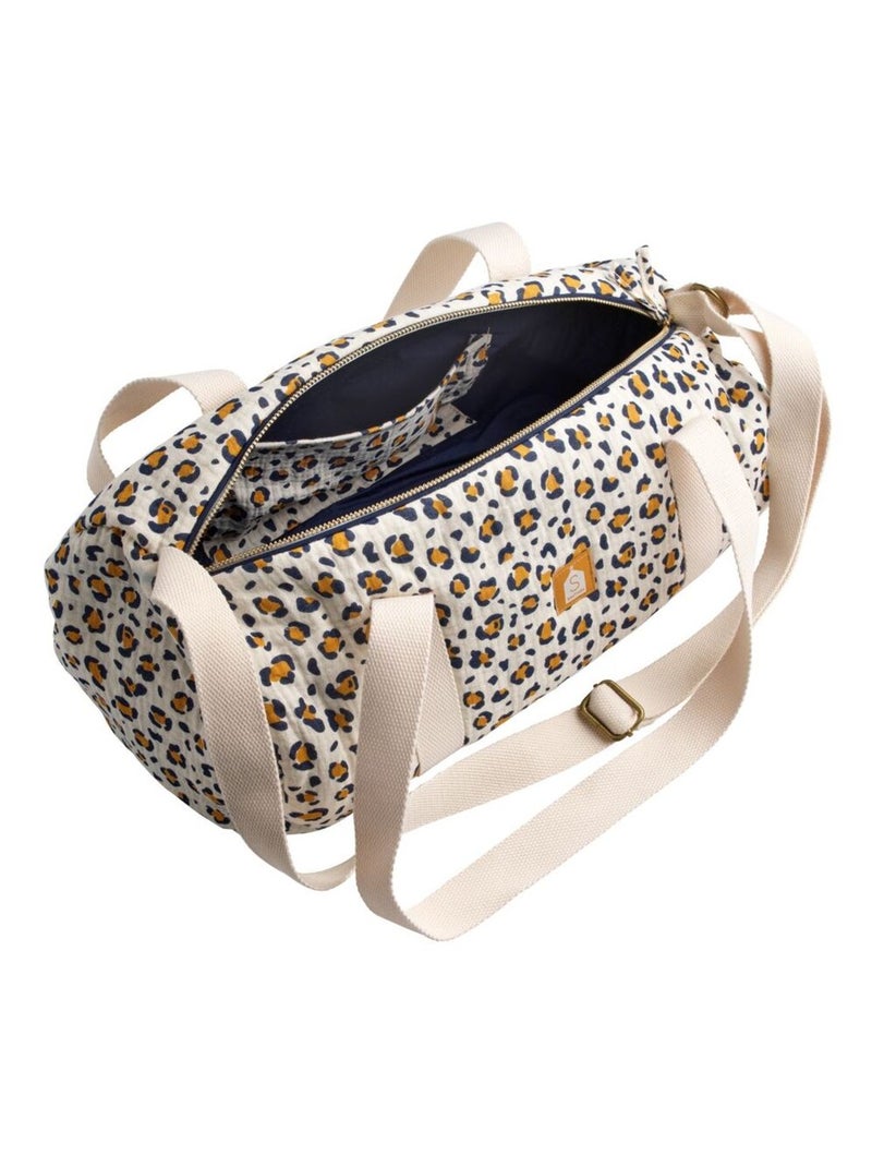 Borsa fasciatoio stile bowling in garza di cotone con fantasia - SAUTHON Nero écru - Kiabi