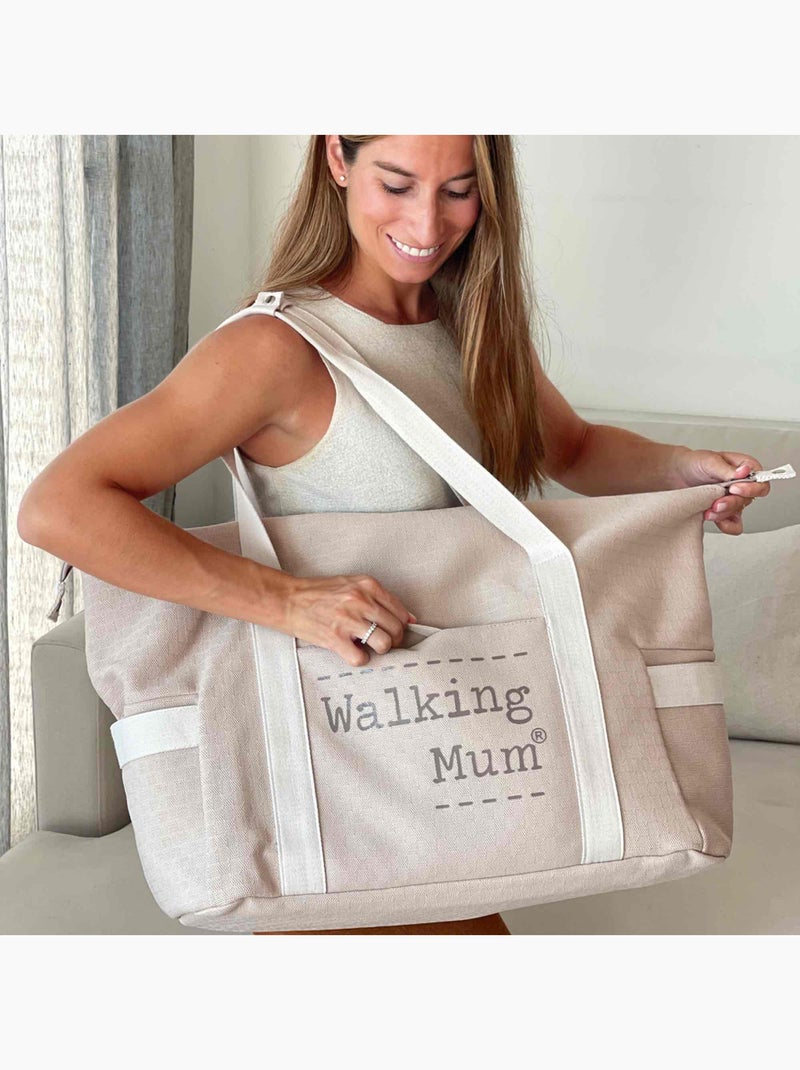 Borsa fasciatoio xl bebè poliestere riciclato | walking mum | walking mum Beige chiaro - Kiabi