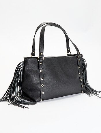 Borsa hobo con frange in similpelle