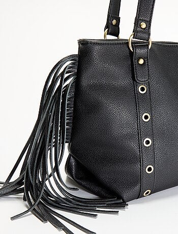 Borsa hobo con frange in similpelle