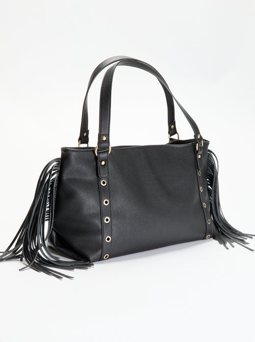 Borsa hobo con frange in similpelle - Kiabi