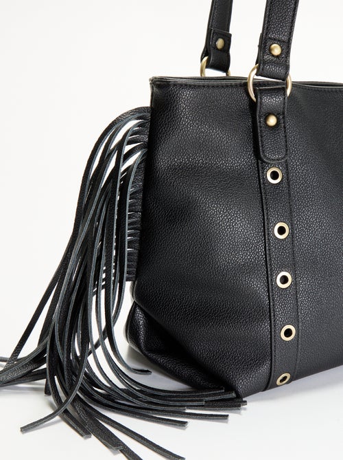 Borsa hobo con frange in similpelle - Kiabi