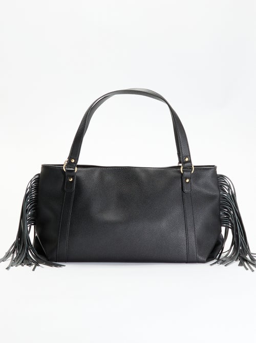 Borsa hobo con frange in similpelle - Kiabi