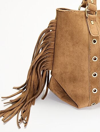 Borsa hobo con frange