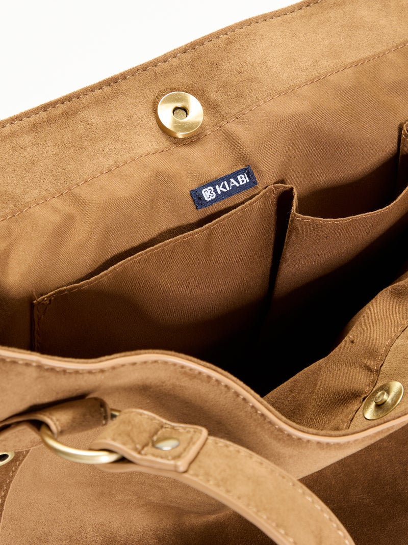 Borsa hobo con frange Kaki - Kiabi
