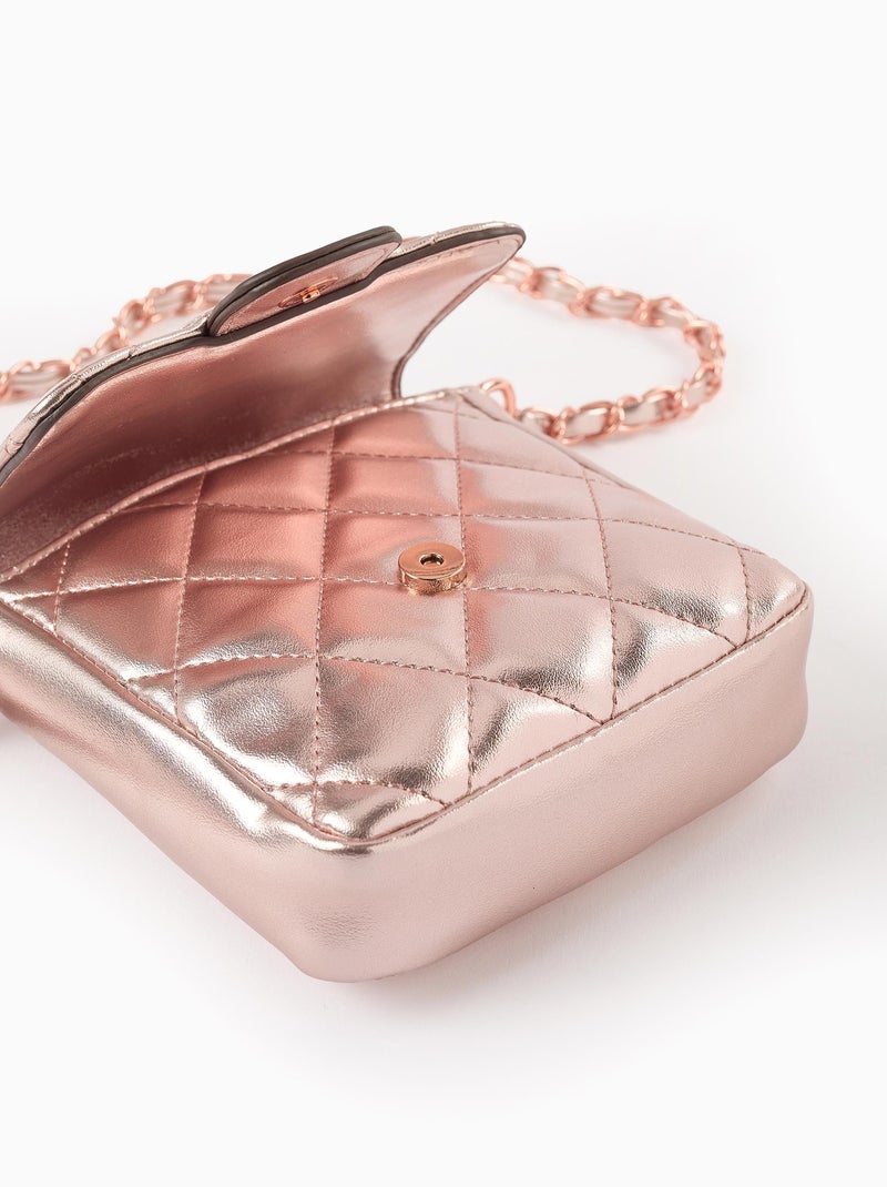 Borsa imbottita lucida Rosa chiaro - Kiabi