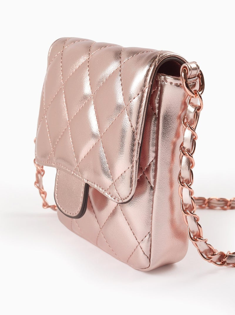 Borsa imbottita lucida Rosa chiaro - Kiabi
