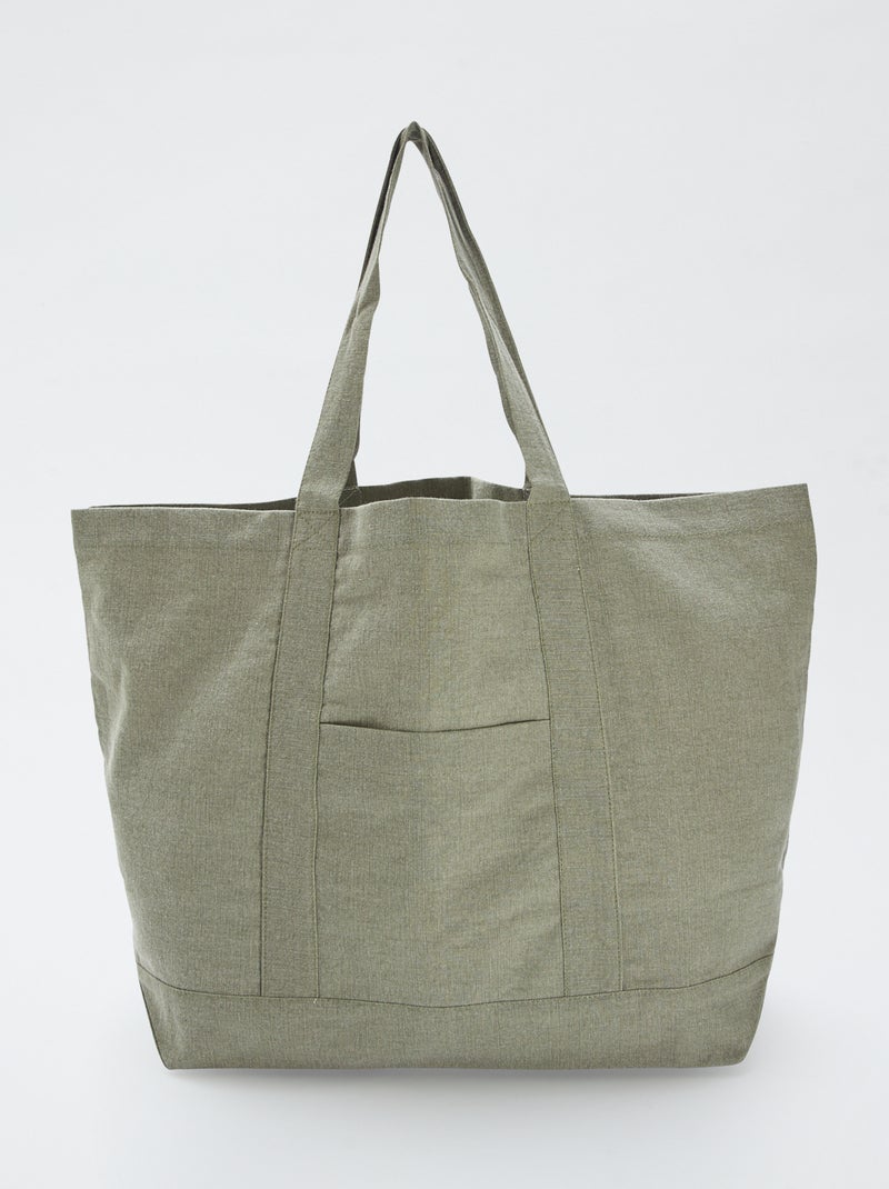 Borsa mare extra-large in cotone KAKI - Kiabi