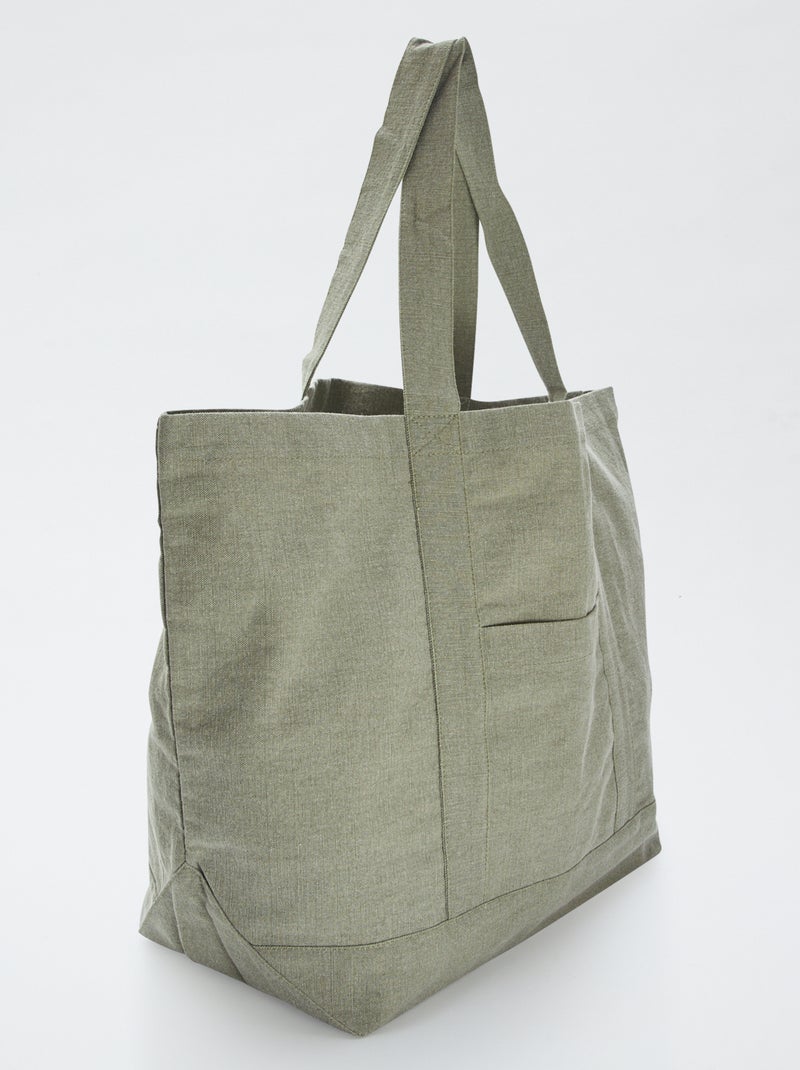 Borsa mare extra-large in cotone KAKI - Kiabi