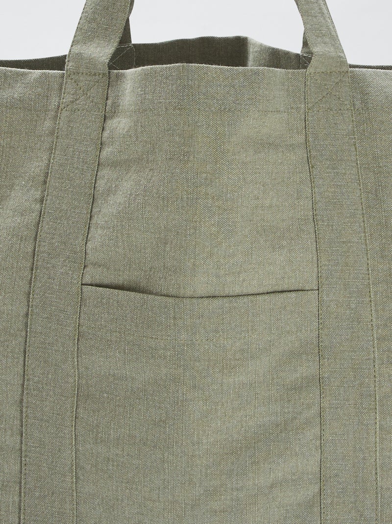 Borsa mare extra-large in cotone KAKI - Kiabi