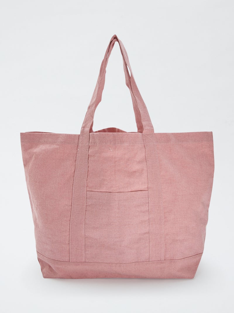 Borsa mare extra-large in cotone ROSA - Kiabi