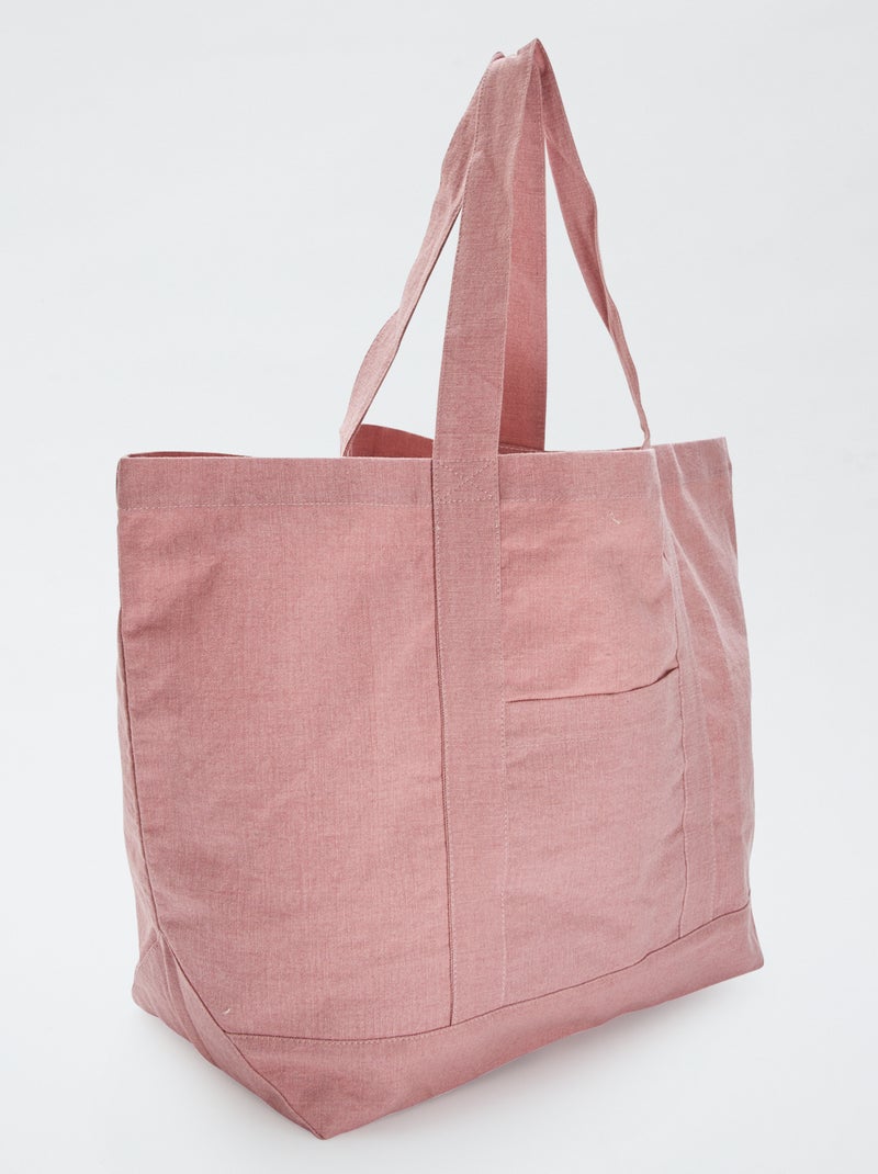 Borsa mare extra-large in cotone ROSA - Kiabi
