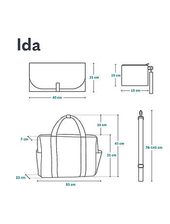 Borsa per pannolini LIONELO Ida Daily - Grande capacità - Tracolla - Materiali di alta qualità