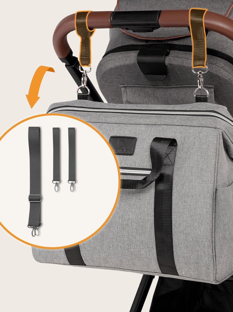Borsa per pannolini LIONELO Ida Daily - Grande capacità - Tracolla - Materiali di alta qualità Grigio - Kiabi