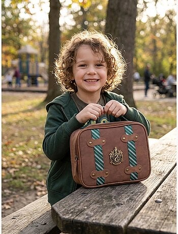 Borsa porta pranzo effetto baule vintage termica serpentard harry potter