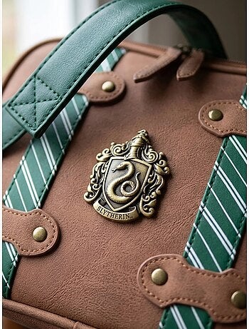 Borsa porta pranzo effetto baule vintage termica serpentard harry potter