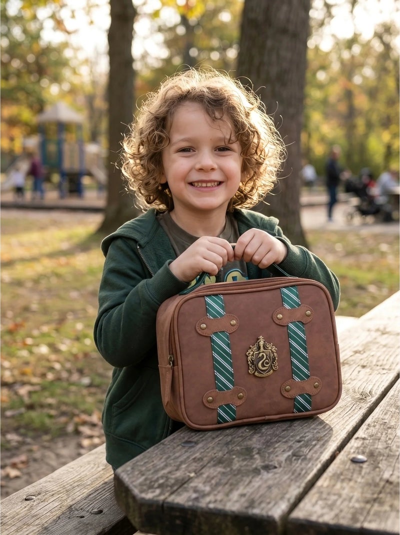 Borsa porta pranzo effetto baule vintage termica serpentard harry potter Verde - Kiabi
