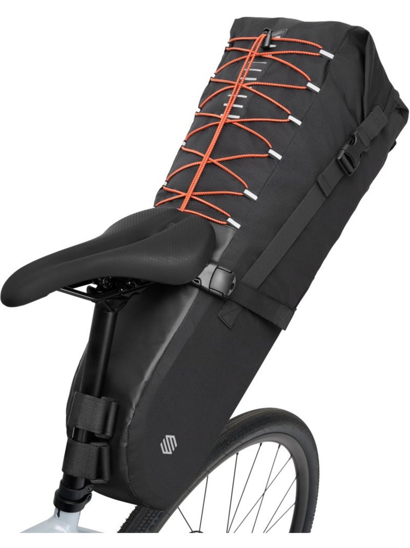 Borsa sella bikepacking ciclismo uomo e donna remote Nero - Kiabi