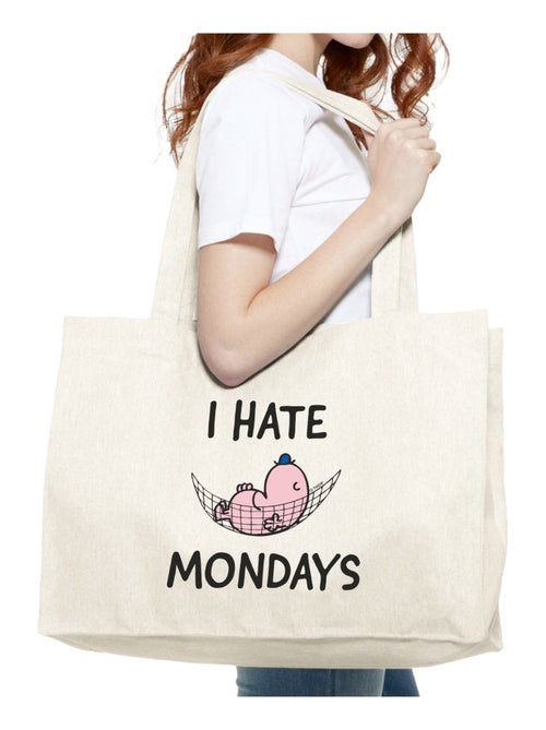 Borsa shopper grande I HATE MONDAYS - Kiabi