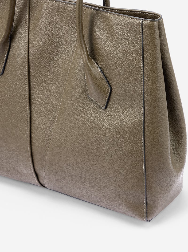 Borsa shopper in similpelle Kaki - Kiabi