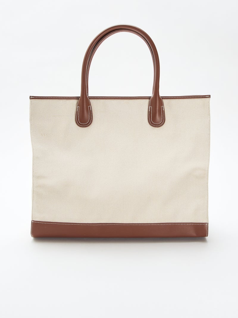 Borsa shopper in tela Beige - Kiabi