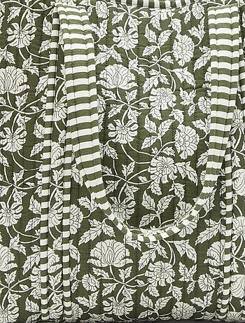 Borsa shopper trapuntata con motivo indiano