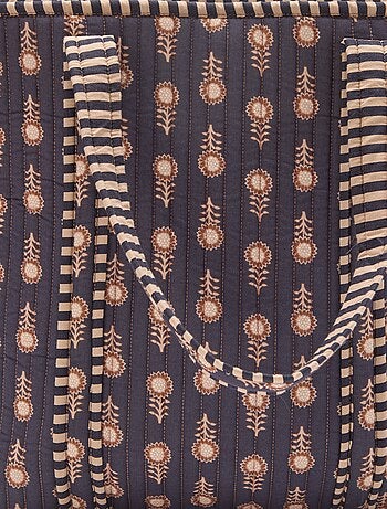 Borsa shopper trapuntata con motivo indiano